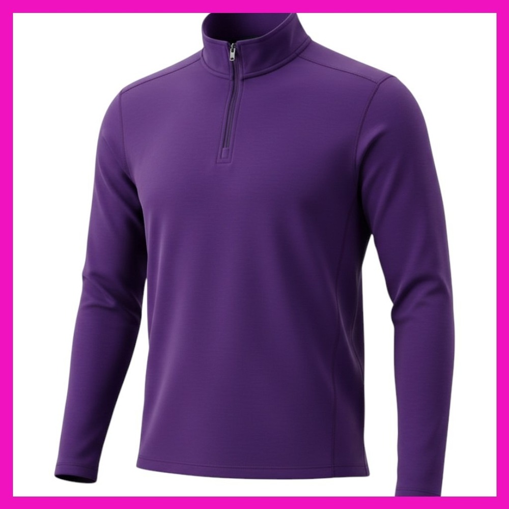 NWT Adidas Mens Purple 1/4 Zip Long Sleeve Athletic Pullover Shirt XL